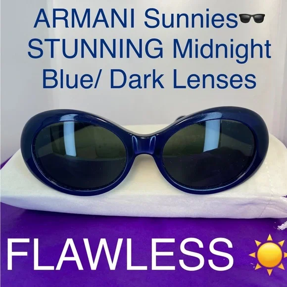 Womens Giorgio Armani Vintage Sunnies?️?Flawless!?Midnight Blue?️Hot Item OS Giorgio Armani Sunglasses - Etsy main image 4